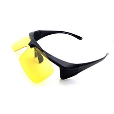 新雅百貨 Polarized夜視偏光套鏡 上翻式墨鏡 眼鏡族開車/騎單車/慢跑適用 防眩光 抗UV400, 詳見包裝