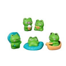 개구리 피겨 5종 스타일링 5마리 세트, 개구리 5p 콤비