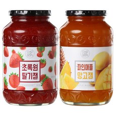 초록원 딸기잼1kg +파인애플망고잼1kg (쨈 토스트 시럽), 1kg, 2개
