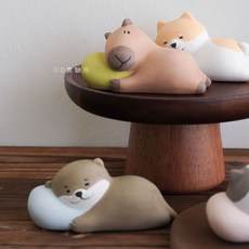 UDlab 擴香石 療癒系動物造型擺飾, 【二入組】柴犬、水豚