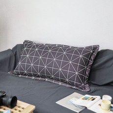 (커버만) 대형 등쿠션 커버 등받이쿠션커버 쿠션커버 110X60, 대형 쿠션 커버(커버만), 체스, 다크차콜