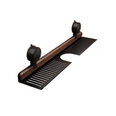 KOLKO 克德克家居 胡桃木龍頭置物架 檯面瀝水收納架, 【50cm寬】胡桃木+雅黑色, 1個