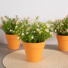 물망초 조화 화분 안개 set 23cm 4컬러 인테리어 꽃 테이블 장식 소품 꾸미기, 크림, 1개