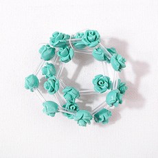 비즈아이 [5509-13]송석장미꽃 옆구멍 10mm 민트 1개