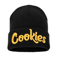 Zgboaht 신축성 있는 니트 비니 모자 남성용 여성용 겨울용 따뜻한 시계 캡 글자 자수 커프 모자 쿡 그레이/화이트 단일 사이즈, 쿡 블랙/골드