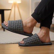 빅 300mm 310mm 와플 실내화 슬리퍼 거실화 룸슈즈 (국내생산), 1개, 1)와플그레이plus