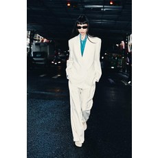 ZARA ZW 컬렉션 콘트라스트 스티치 스트레이트 팬츠 - 아이보리 1947/948/741