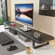 電腦螢幕增高架 桌面顯示器置物架, 標準款 幻影黑_40*20*9cm, 1個