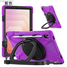 탭 s 울트라 어깨끈 거치대 그립 회전 케이스 스트랩, 1개, N. 퍼플+강화 필름+어깨끈