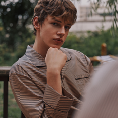 이브니에 마리네트 가을 겨울 이브니에 남자 남성 잠옷 면 레이