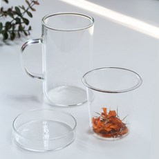 Bestra 내열유리 머그 + 필터 + 뚜껑세트 530ml, 1개, 투명