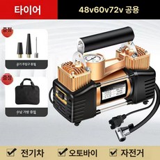 공기주입기 에어게이지 노즐 에어펌프 압축기 밸브, 표준 모델 - 더블 실린더 + 천 가방, 1개