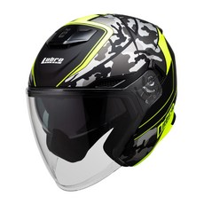 LUBRO CRUISE TECH 彩繪 迷彩 安全帽 內墨鏡, 黃,XS