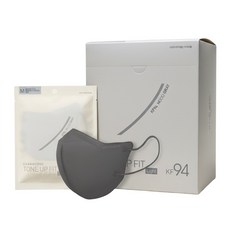 참존 KF94 톤업핏 블랙라벨 라이트 마스크 중형 (M), 무드그레이, 1개, 25개입