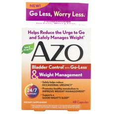 AZO Bladder Control Go-Less晚安孅萃膠囊, 1個, 48 件