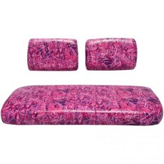 야마하 G-2/G-9 골프카트용 시트 커버 교체 - 전면 벤치 프리미엄 마린 비닐 5개 패널 스티칭 스테이플로 고정하는 설치 방식 투톤 골프카트 화이트, 핑크 카모