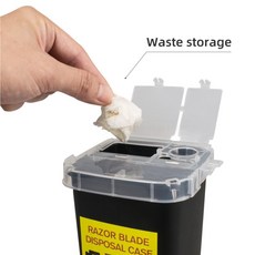 소형 칼날 바늘 폐주사기 수거함 폐기통, 검정, 1개