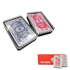 金桃 PVC 撕不破撲克牌 防水耐磨 戶外便攜, 配色, 1個