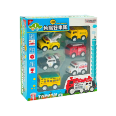 kidmarie 台灣好車隊迷你合金車模型玩具套裝，多款台灣特色車輛，激發孩子想像力, S2-台灣好車隊-6小車, 1套