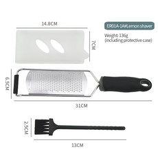 不鏽鋼多功能刨絲器 附收納保護套與清潔刷, 1個, 尺寸2  31 × 6.5cm