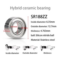 하이브리드 세라믹 낚시 베셀 변형 베어링 MR128 MR137 MR148 R188 606 608 2RS 6700 6703 6704 ZZ 10, 1Pcs, SR188ZZ, 1Pcs
