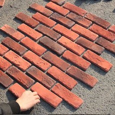 빨간벽돌 모양 타일 접토타일 붉은벽돌 인테리어 벽지, 상세페이지 참고