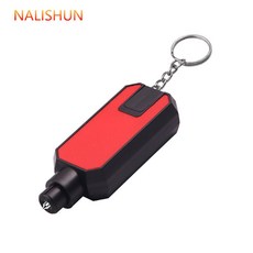 【一秒破窗】車載應急破窗器 鎢鋼撞針 安全割刀 18g迷你設計 ABS防爆材質 車用應急破窗器, 破窗器紅色不帶玻璃, 1個