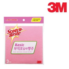 3M 부직포 칼라 주방행주 3매입 (38x38cm) 청소 세차