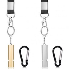 야외 하이킹 사냥 캠핑 낚시 카약을 위한 카라비너 및 랜야드와 함께하는 비상 호루라기 2개의 PCS 시끄러운 안전 생존