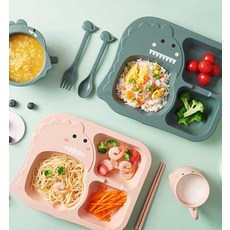 소소 유아 공룡 식기세트 이유식용기, 2공룡식판세트-핑크