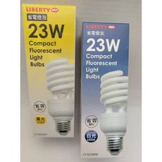 利百代 23W 省電燈泡 螺旋燈泡 白光/黃光, 1個, 黃光