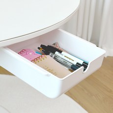 공간의 사소함 무타공 히든 부착식 책상밑 정리 포켓 슬라이딩 서랍, 히든 부착식 서랍 M사이즈, 1개