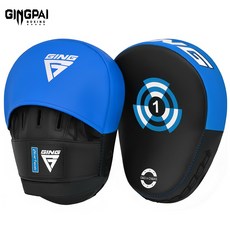 GINGPAI 징파이 내충격 복싱 핸드미트 킥복싱 훈련 패드 코치 손미트 GXFQJSB, 1개, 블루