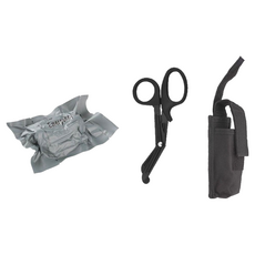 TRADER 以色列戰術彈性繃帶 8英吋 戶外急救止血繃帶, 【小號 4吋】繃帶+剪刀(黑)+收納包, 1個