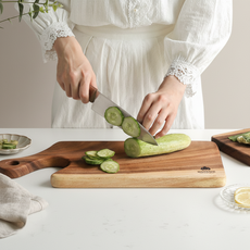 우드 플레이팅 서빙 트레이 사각 도마 홈카페 손잡이, MEH 핸들도마(M), BSQ_2422