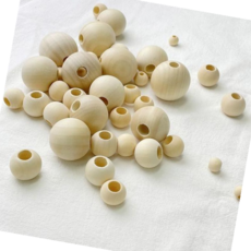 내추럴비즈 우드 구슬 볼 마크라메 재료 35mm 40mm, 35mm (낱개)