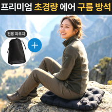 스마일플로우 프리미엄 초경량 휴대용 에어쿠션 방석, 블랙