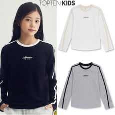 매장정품 탑텐키즈 25년 SS 여아) 소프트 코튼 테이프 배색 슬림 긴팔티MKF2T01 102495