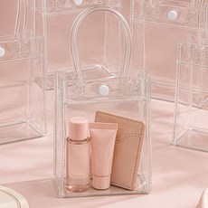 이루모아 답례품 간식 선물포장 PVC 손잡이 쇼핑백 구디백, 5개, 투명1호