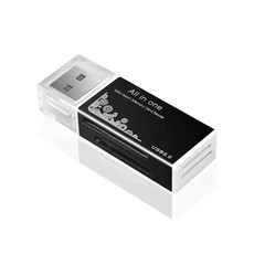 합금 카드 리더기 4포트 USB2.0 마이크로 SD TF M2 MS 프로 듀오 MMC SDHC DV 폰 카메라 메모리 어댑터 LED, 05 Black