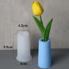호환 3D 긴 꽃병 점토 실리콘 금형 DIY 홈 장식 장식 공예 석고 에폭시 수지 콘크리트 꽃 냄비 주조 금형, 05 Vase 7068