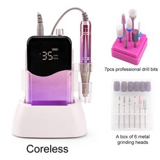 무선 모터 네일 드릴 기계 휴대용 이파일 무빙코일 웨이브 디스플레이, D. 미국, 8. Purple