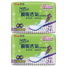 康乃馨 瞬吸透氣超薄加長型護墊 微香 17cm, 2包, 24片