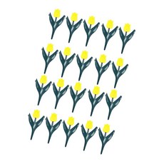 크리에이티브 야외 공간과 호환되는 활기찬 튤립 스타일 정원 가장자리 울타리 20PCS 세트, 사이즈 이미지 참고, 노란 색, 20개