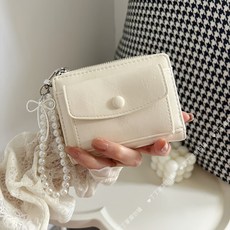 真皮多功能卡包零錢包，2025新款女士短款時尚簡約拉鍊搭扣卡包零錢夾