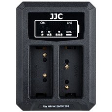 JJC 富士FUJIFILM NP-W235 NP-W126S 雙槽USB電池充電器 內置充電線, DCH-NPW126