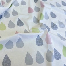 CRT 081 탐나요 면20수 물방울 무늬 원단 아동 커튼 침구 방석 쿠션 홈패션 패턴 패브릭 대폭 천, 1개, 연그린