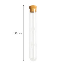 25pcs 15x150mm 투명 플라스틱 테스트 튜브 코르크 마개가 리필 용 병 샘플 용기 실험실 학교 실험