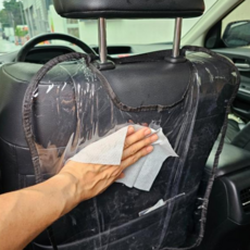 킥매트 오염방지 뒷자석 자동차 차시트커버 투명 2P, 1개