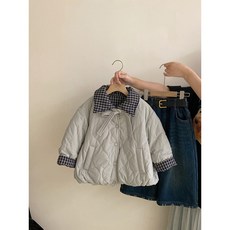 女童棉服2025新款兒童洋氣兩面穿夾棉冬裝外套加絨牛仔褲兩件套潮